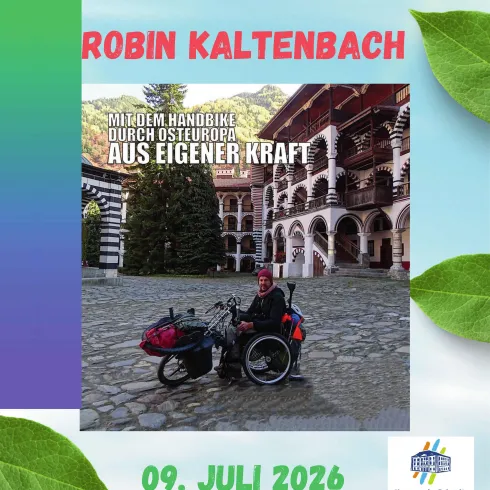 Auf Einladung des Beirats für die Teilhabe von Menschen mit Behinderung spricht Robin Kaltenbach am 9. Juli im Landauer Ratssaal über seine Reise durch Osteuropa. (Quelle: Stadt Landau)