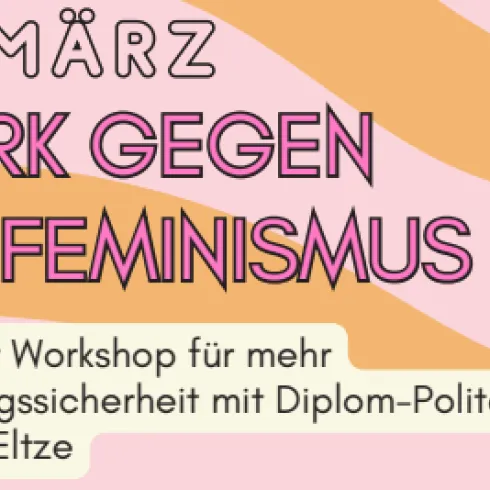 Ein Banner für die Kinomatinee am 08. März. Die Veranstaltung findet zum Weltfrauentag in Kooperation mit dem Soroptimist International Club Landau statt.
