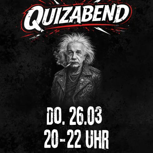 Ein Plakat für einen Quizabend im Marock. Das Event findet am Donnerstag, den 26. Februar, von 20 bis 22 Uhr statt.