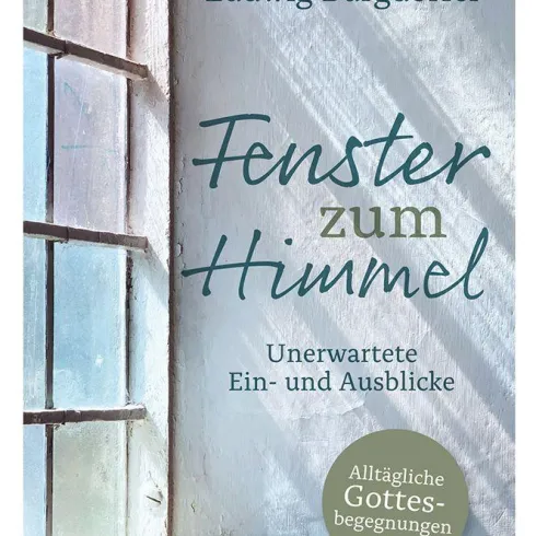 Ein Buchcover mit dem Titel "Fenster zum Himmel". Es zeigt ein Fenster mit Licht, das hineinfällt, und hat einen sanften, einladenden Farbton.