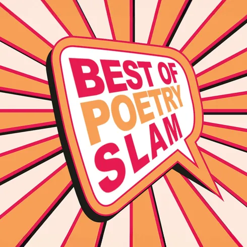 Ein farbenfrohes Plakat für ein Poetry Slam-Event. Das Datum ist der 06.11.2026.