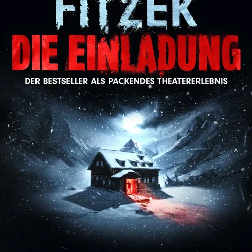 Ein mysteriöses Haus in einer verschneiten Landschaft. Der Titel „Die Einladung“ von Sebastian Fitzek ist prominent dargestellt.