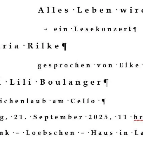 ein Lesekonzert - Rilke