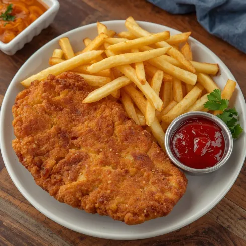 Schnitzel mit Pommes