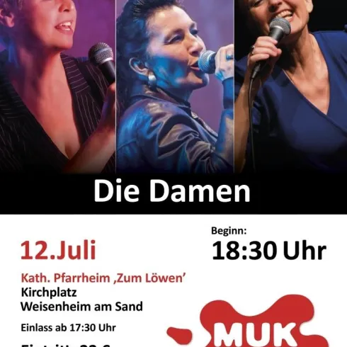 Plakat mit den drei Sängerinnen und den Konzertdaten