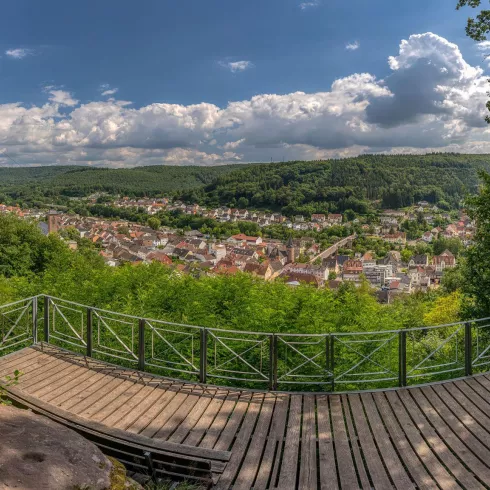 Blick von Aussichtsplattform Kanzel auf Rodalben