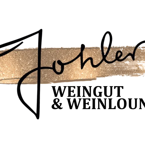 Ein elegantes Logo mit dem Schriftzug "Johler". Es zeigt einen goldenen Pinselstrich auf schwarzem Hintergrund.