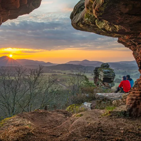 Abendstimmung an den Geiersteinen (Felsen)