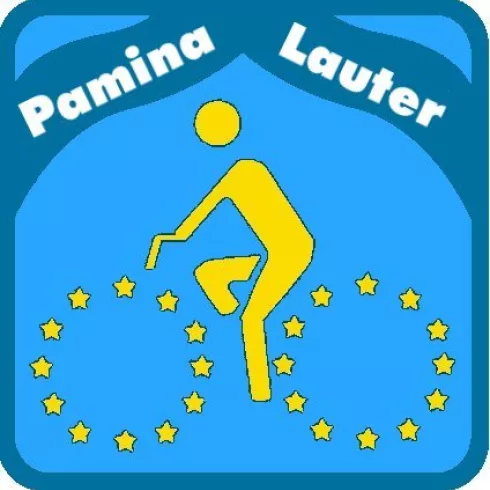 Logo und Markierung Dt.-frz. Pamina-Radweg Lautertal 