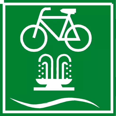 Logo und Markierung Petronella-Rhein-Radweg