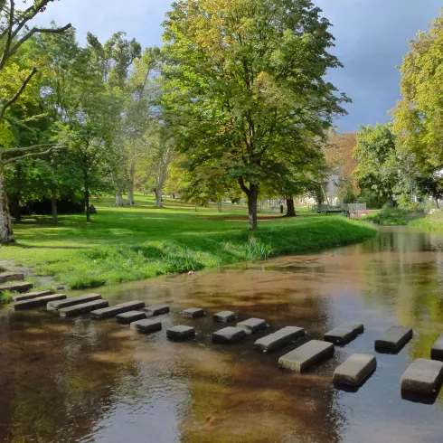 Die Trittsteine im Kurpark Bad Dürkheim