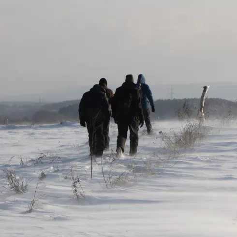 Der Von-der-Leyen-Weg im Schnee (© Fremdenverkehrszweckverband Pfälzer Bergland, K. Schillo) Der Von-der-Leyen-Weg im Schnee
