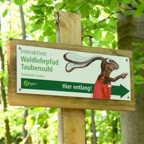 Logo Der Hase weist den Weg durch den Waldlehrpfad