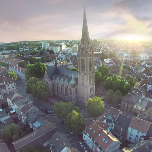 Die Stadt Kaiserslautern von oben