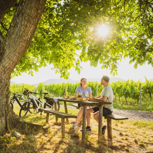Genusspause auf der Radtour im Weinland