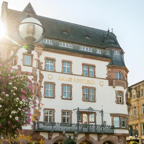 Der Rathausplatz in der Stadt Landau