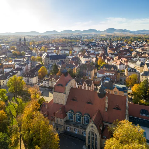 Luftaufnahme von der Stadt Landau in der Pfalz 