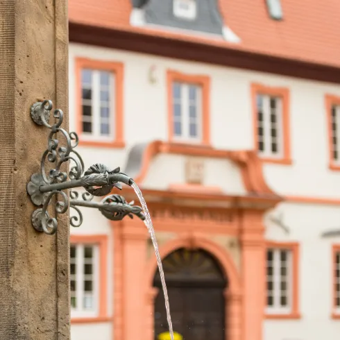 Nahaufnahme eines Brunnens in Otterberg