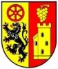 Wappen von Bayerfeld-Steckweiler mit Rad, Löwe, Traube und Turm